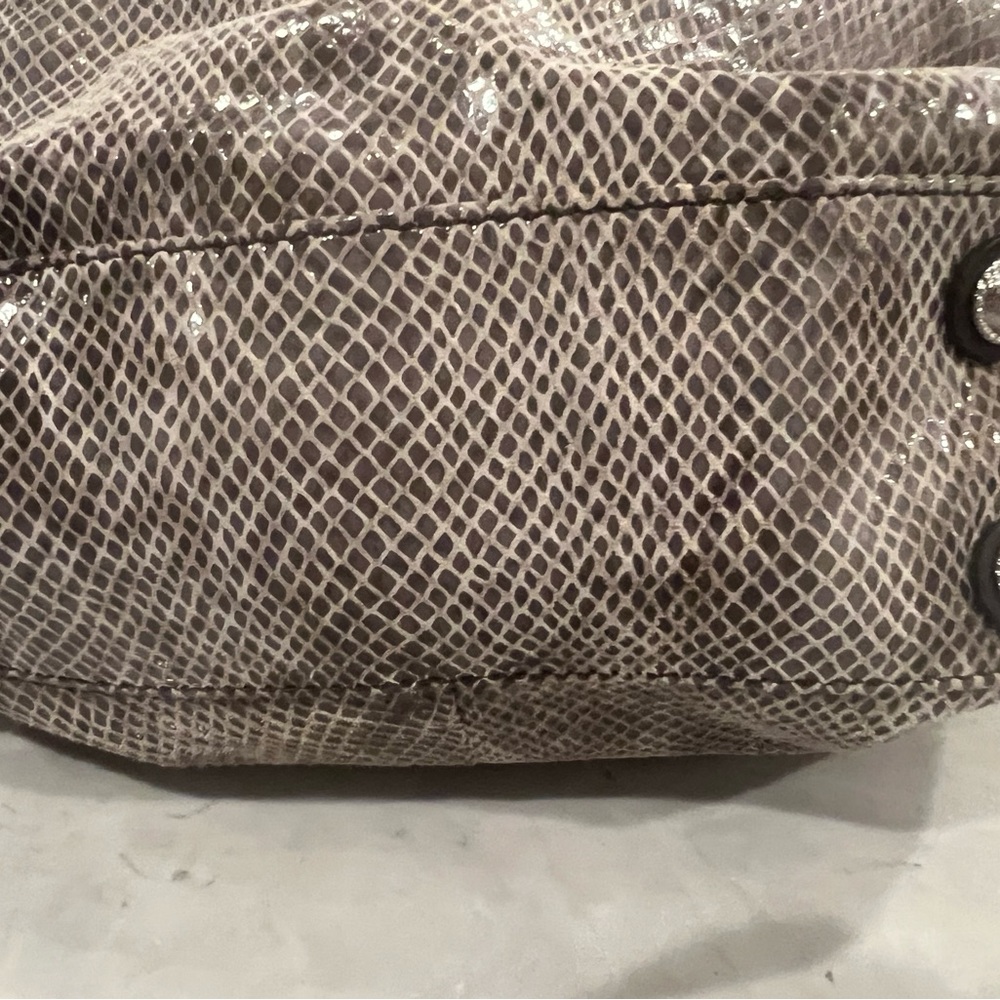 Judith Ripka Python Embossed Leather Brown/ Silve… - image 6